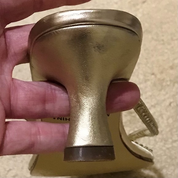 🔥MICHAELANGELO (MARLY) STYLE VERY PRETTY LIGHT GOLD SANDALS&SPARKLE👀ALL PICS - Picture 2 of 10